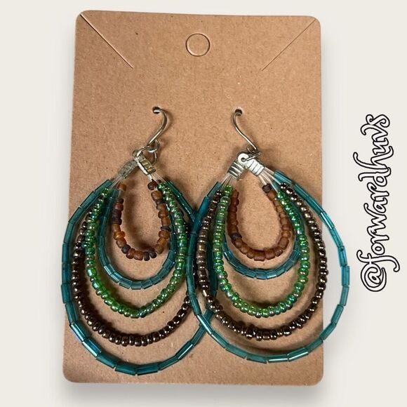 Bundle Sale 3 for $15 | Handmade Boho Style Seed Bead Earrings - Picture 1 of 7